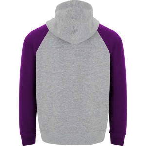 Roly Badet uniszex kapucnis pulver, Heather grey, Purple (pulver)