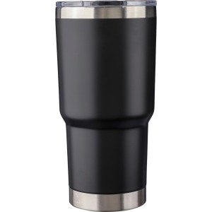 Rozsdamentes acl duplafal pohr, 590 ml, fekete